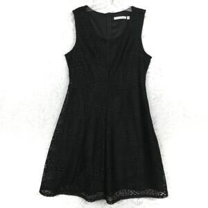 Notations Womens Dress A Line Black Lace Sleeveless‎ Knee Length Petite PM